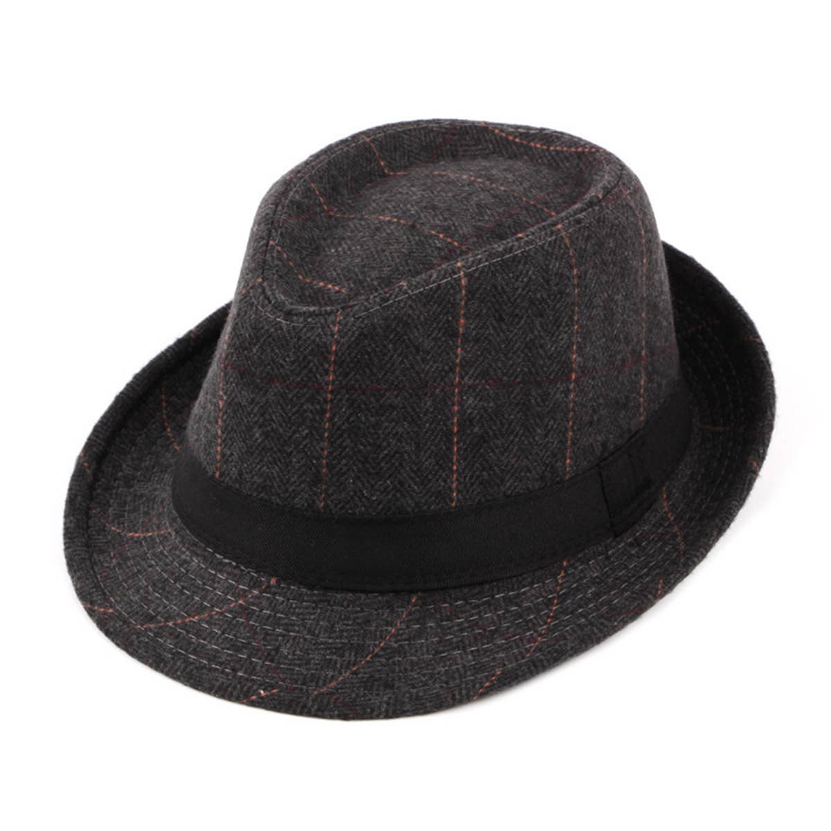 2024 NEW BRITISH STYLE CLASSIC PLAID JAZZ HAT_CWAH1914