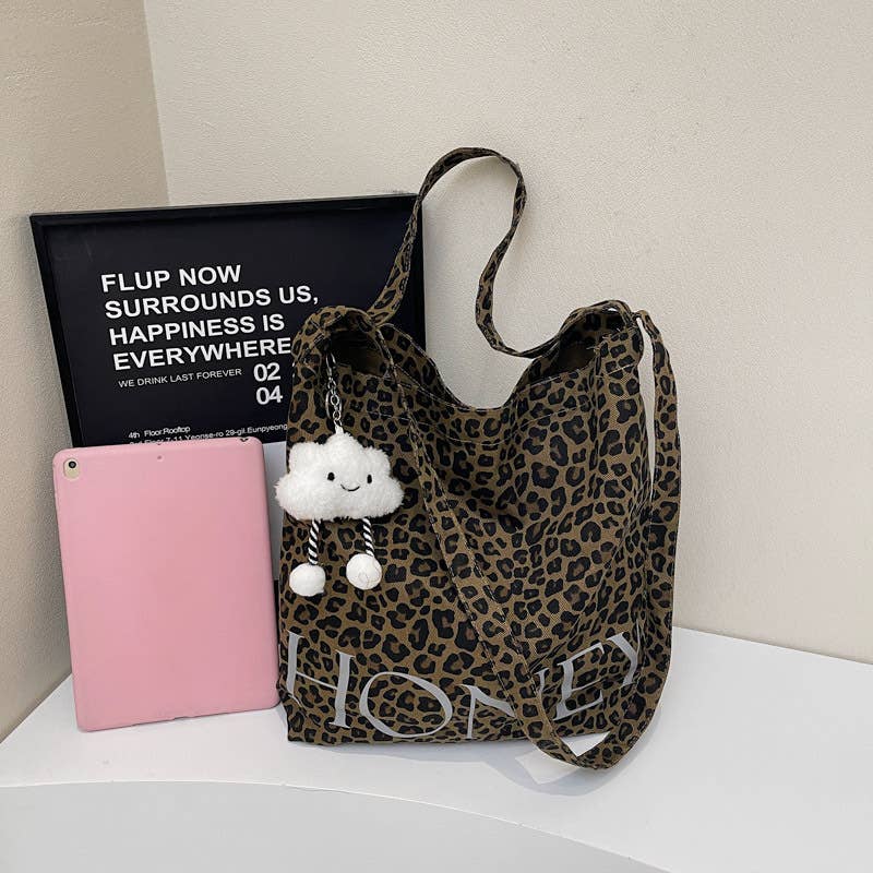 Leopard print large-capacity single-shoulder bag