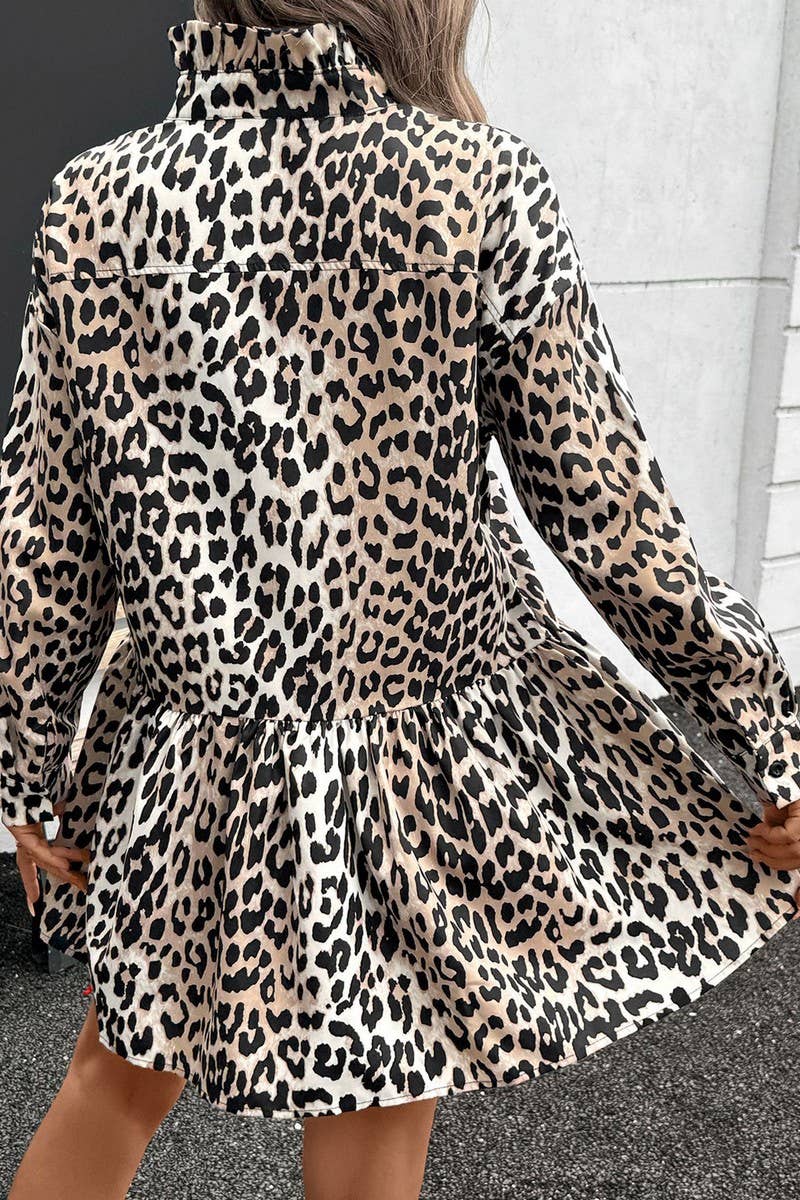 CWDSD8741_VINTAGE LEOPARD PRINT A-LINE MINI DRESS