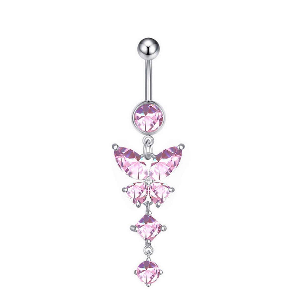 Butterfly Dangle Belly Button Ring Piercing_CWMM9453