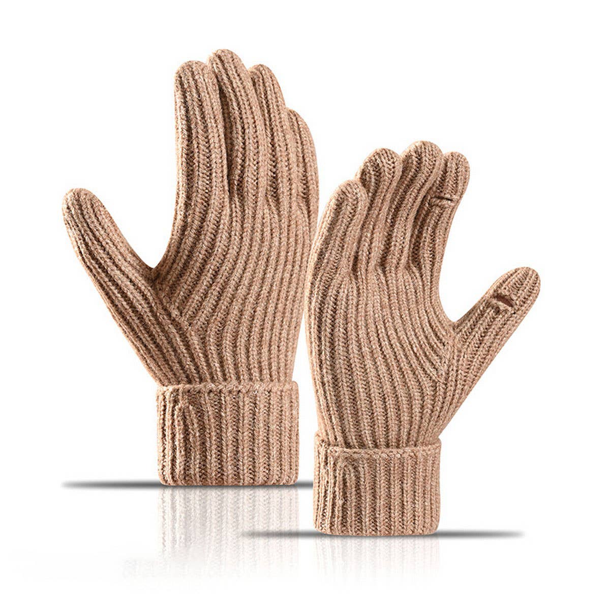 CWAG00591_WINTER KNIT FINGERLESS TOUCHSCREEN GLOVES