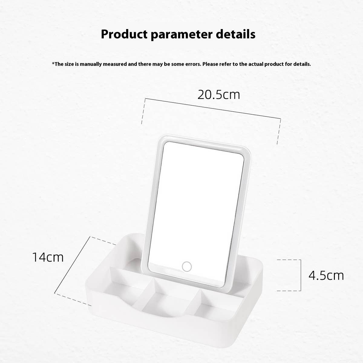 FOLDING STORAGE DRESSING BOX LED MAKEUP MIRROR