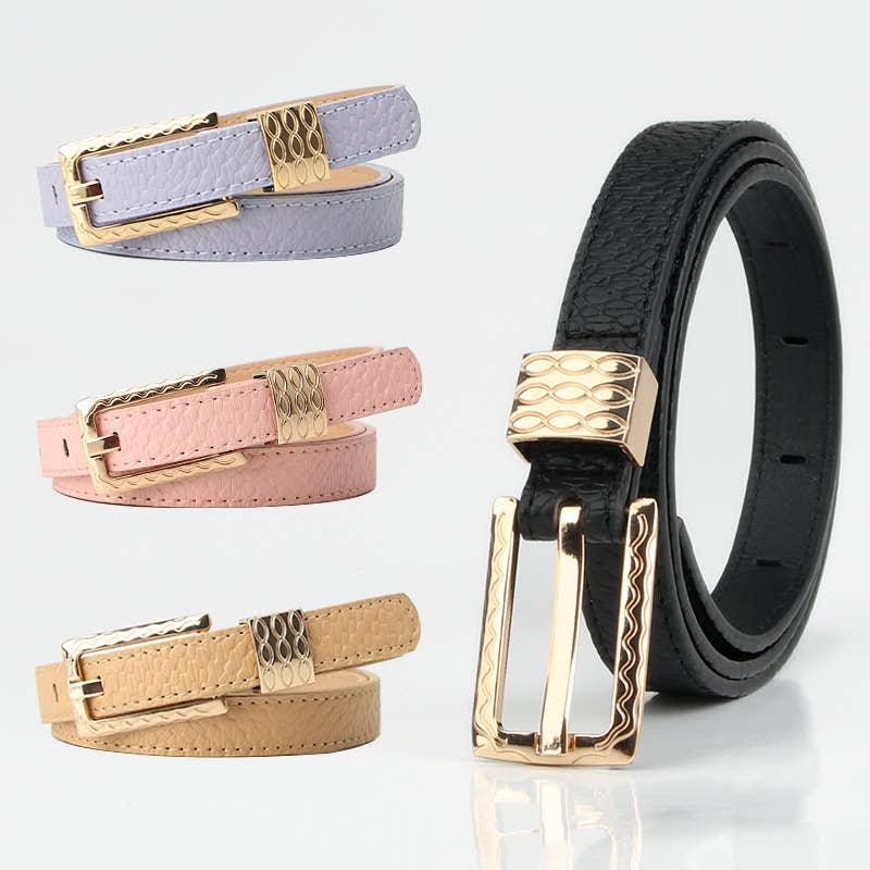 Versatile dopamine-colored women's thin belt