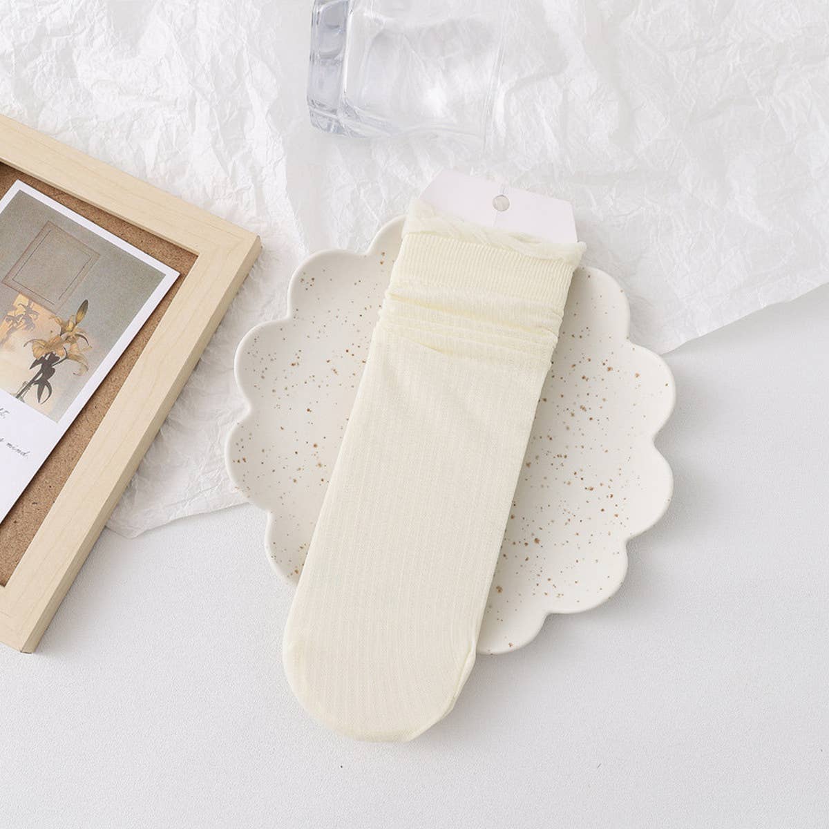 WOMEN THIN FRUIT PRINT ICE SOCKS