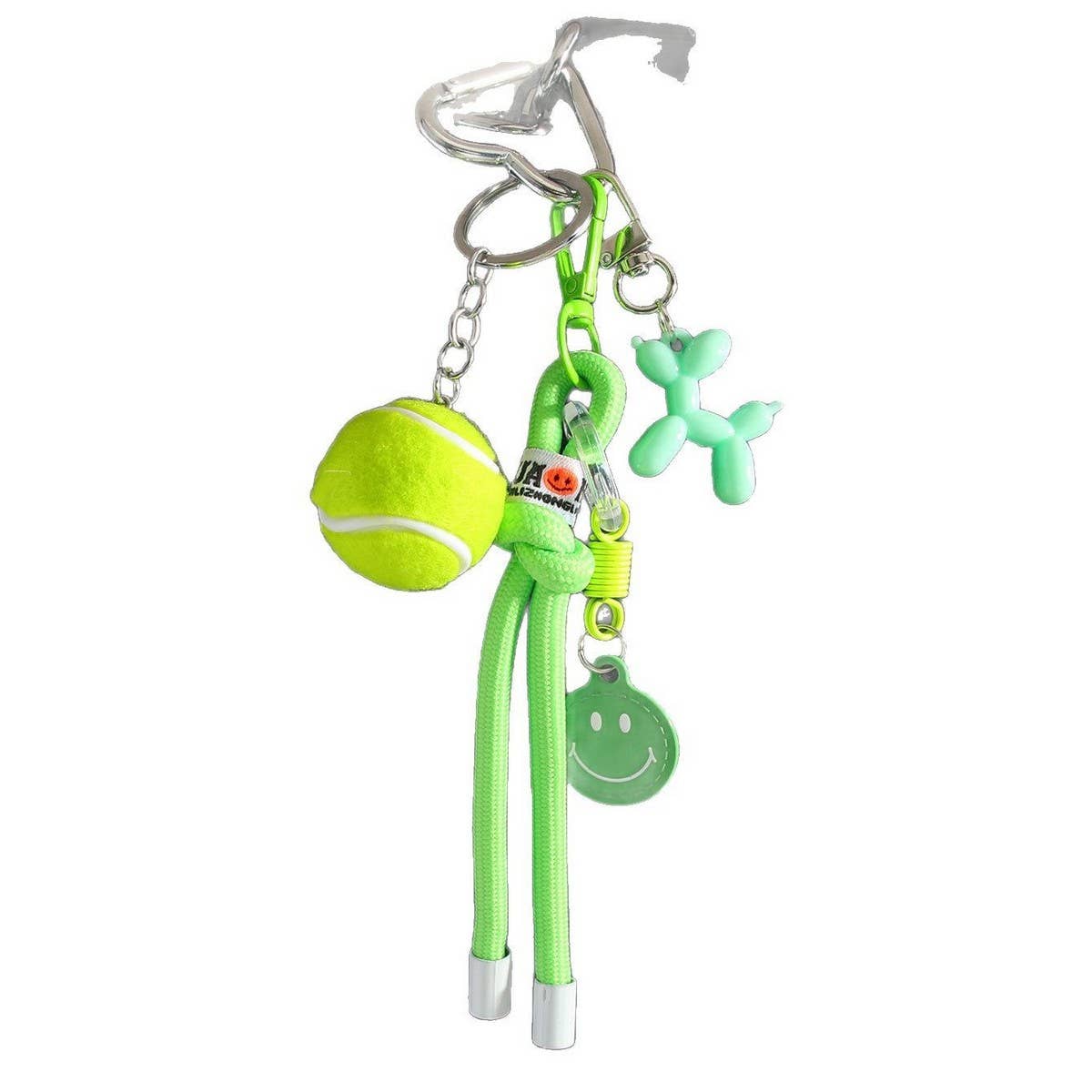 Colorful Tennis Smiley Balloon Dog Keychain