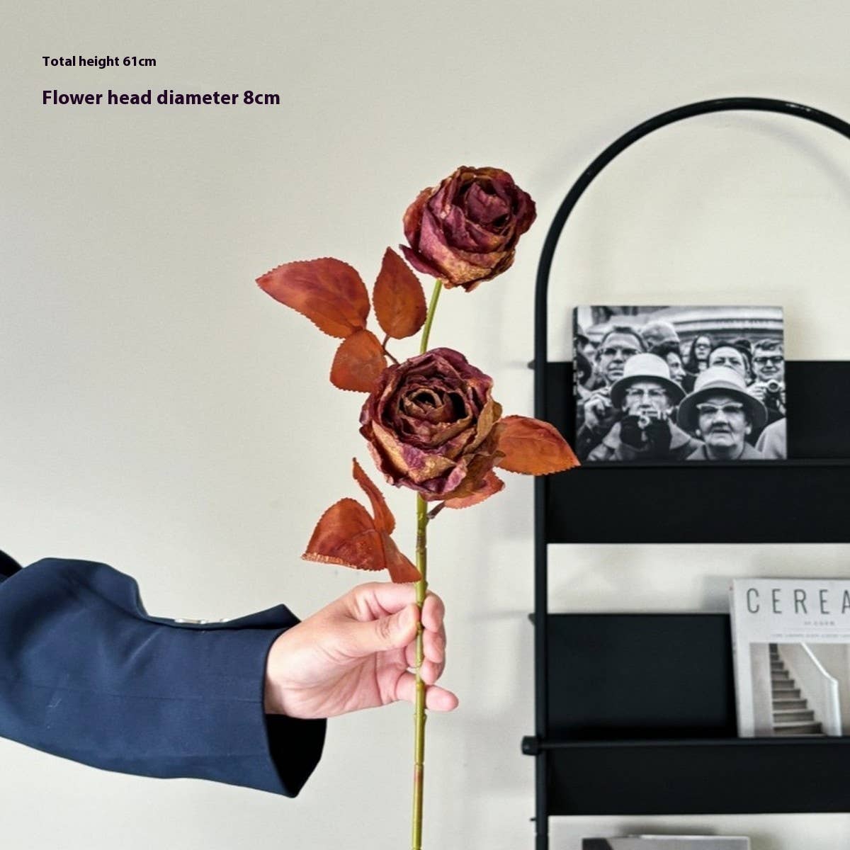 Vintage Ink-Styled Rose Bouquet with Dry Leaves