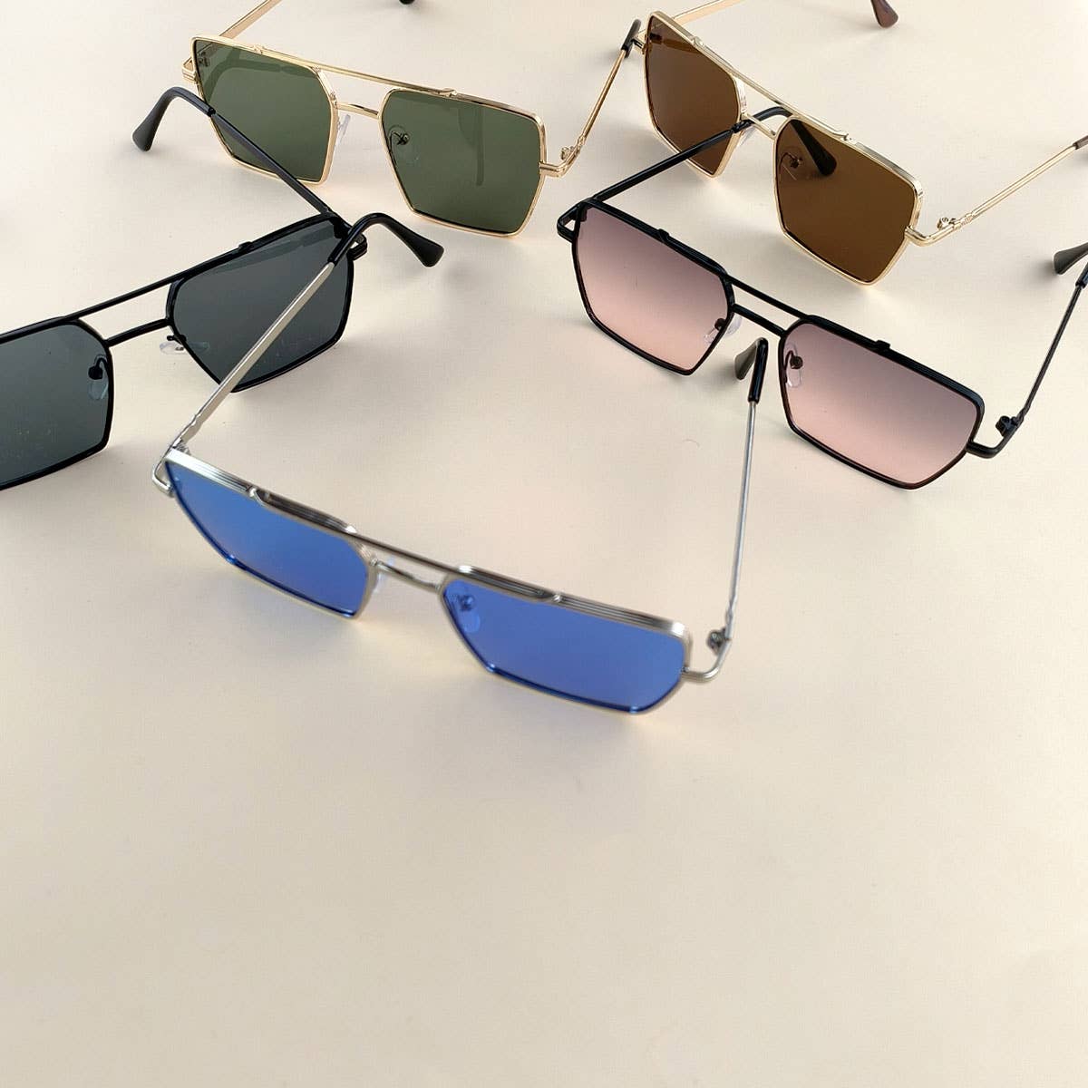 FLAT TOP FRAME SQUARE SUNGLASSES
