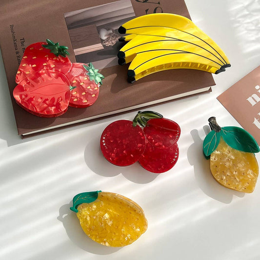 Fruit Hair Claw ? Strawberry, Lemon & Cherry Clip