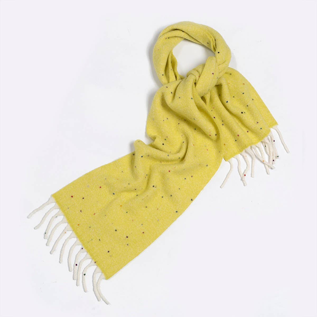 50% Wool Blend Speckled Yarn Scarf - Winter Cozy_CWASC2372