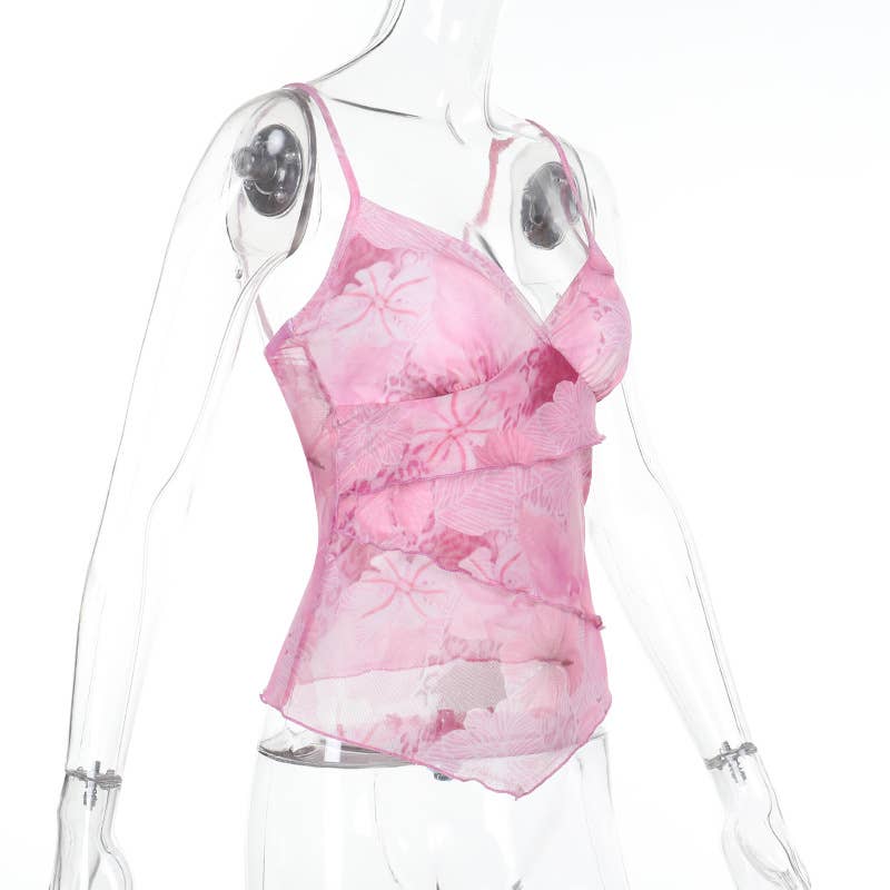 Sexy Versatile Sleeveless V-Neck Tie-Dye Tank Top