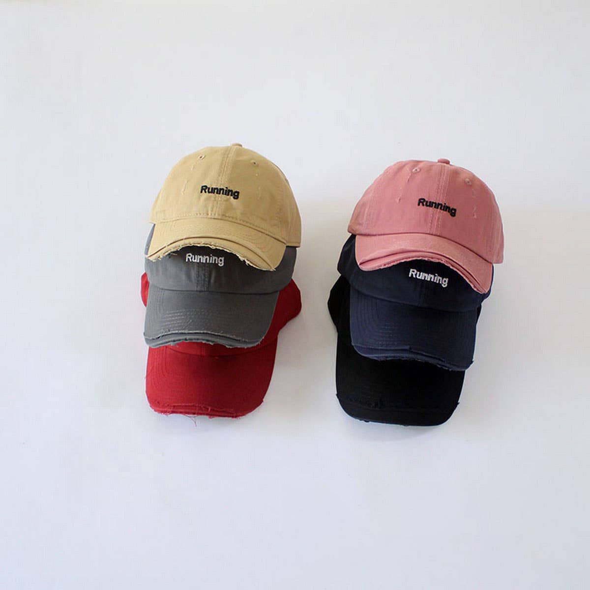 INS Kids Distressed Baseball Cap Letter Embroidery CWAH2889