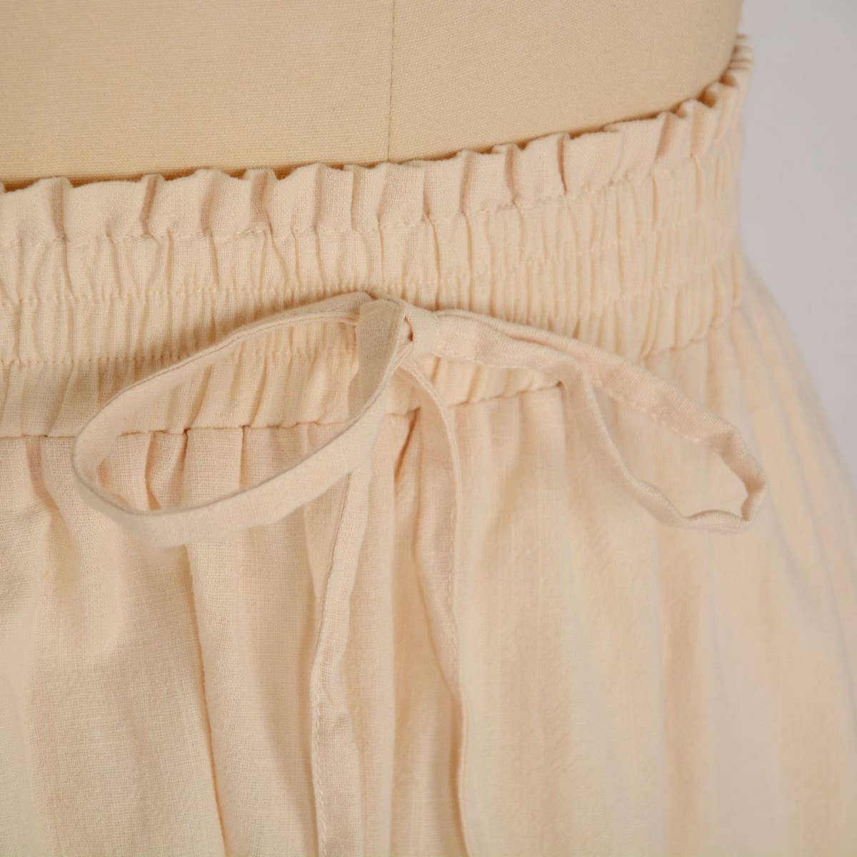 COTTON AND LINEN MAXI SKIRT WITH PLEATED HEM