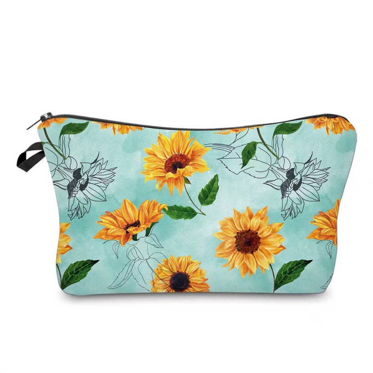 NEW PRINTED SUNFLOWER FLOWER COSMETIC BAG_CWAB2263