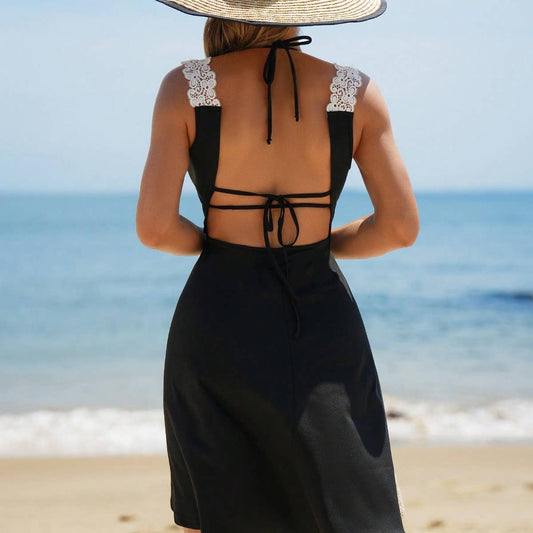 BIKINI 3PCS/SET - BLACK BEACH SWIMSUIT FOR WOMEN_CWMW0908