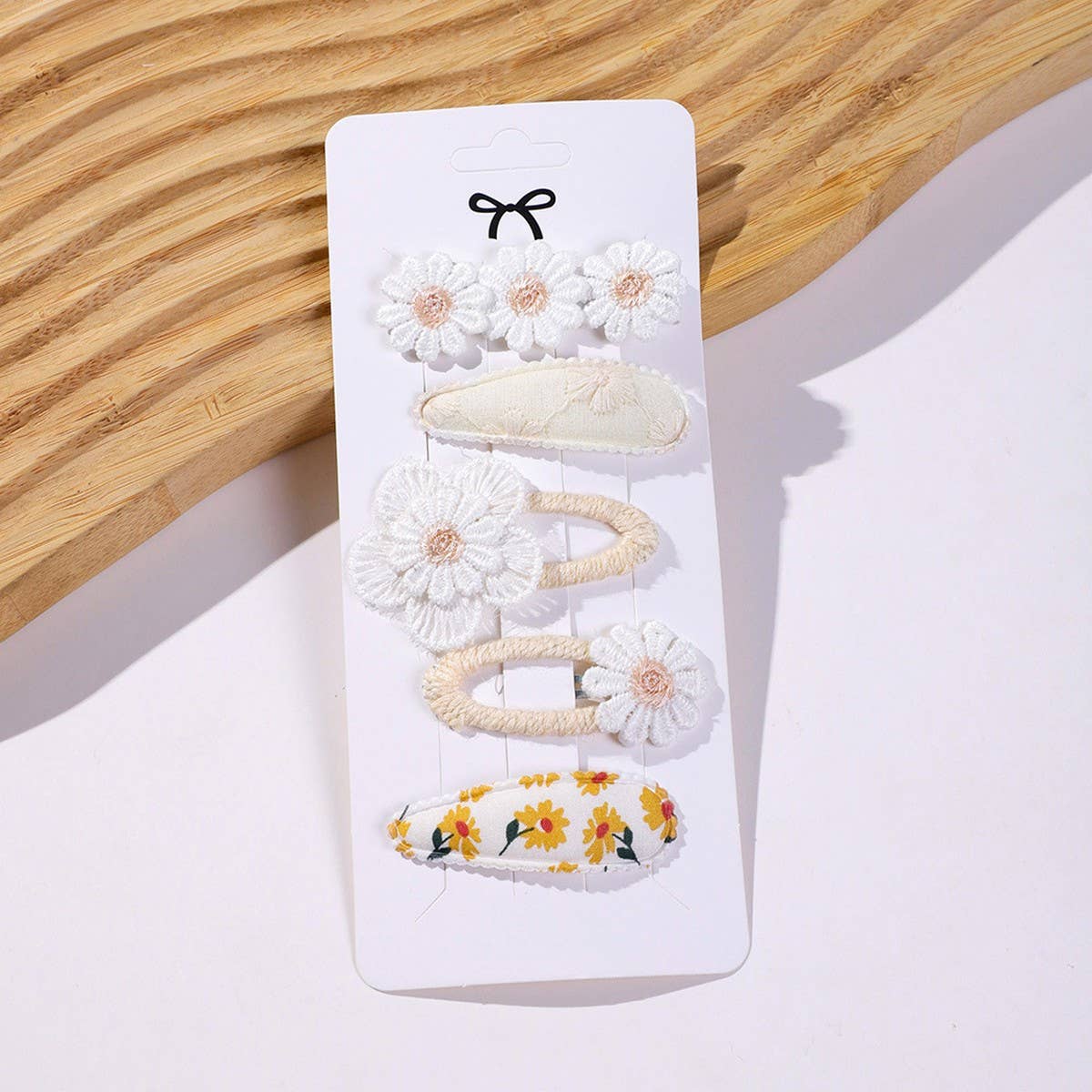 Daisy BB Clip Set ? Printed Cute Fabric Clips