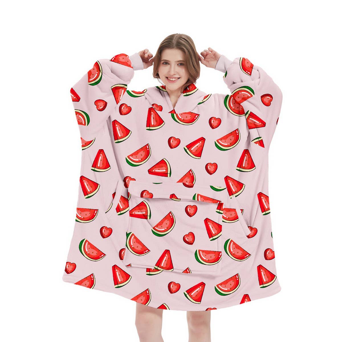 Long Leopard Sherpa Hoodie Blanket for TV & Sleep