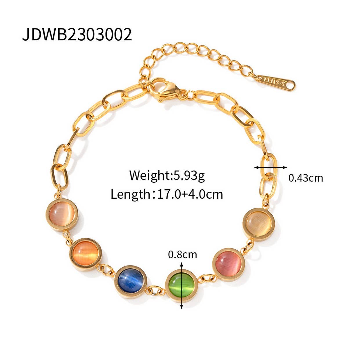 FASHION NATURAL STONE FANTASY CAT'S EYE BRACELET_CWAJE1901