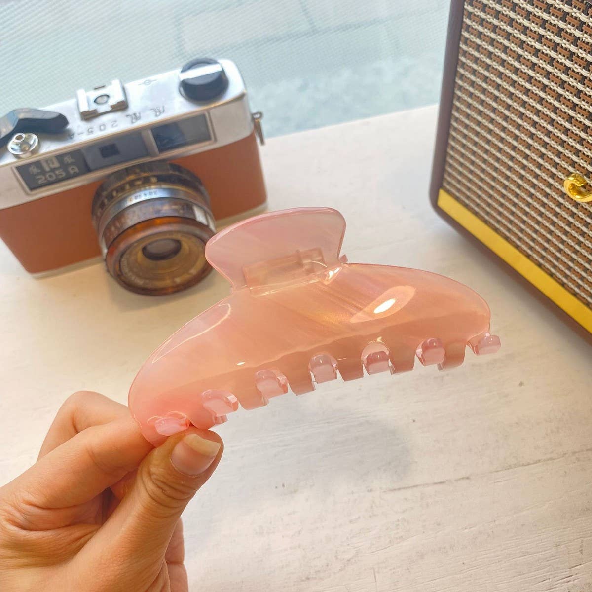 French Ink-Style Hair Claw, Large Jelly Color Clip