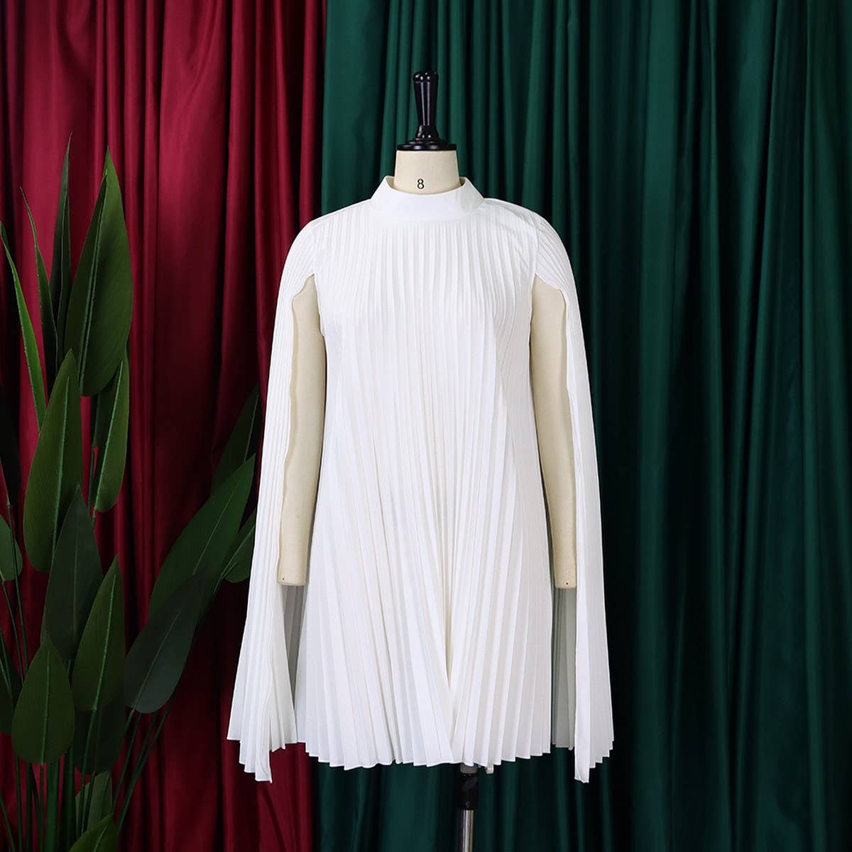 FASHION LOOSE CAPE BAT SLEEVE PLUS SIZE DRESS_CWDMD3703