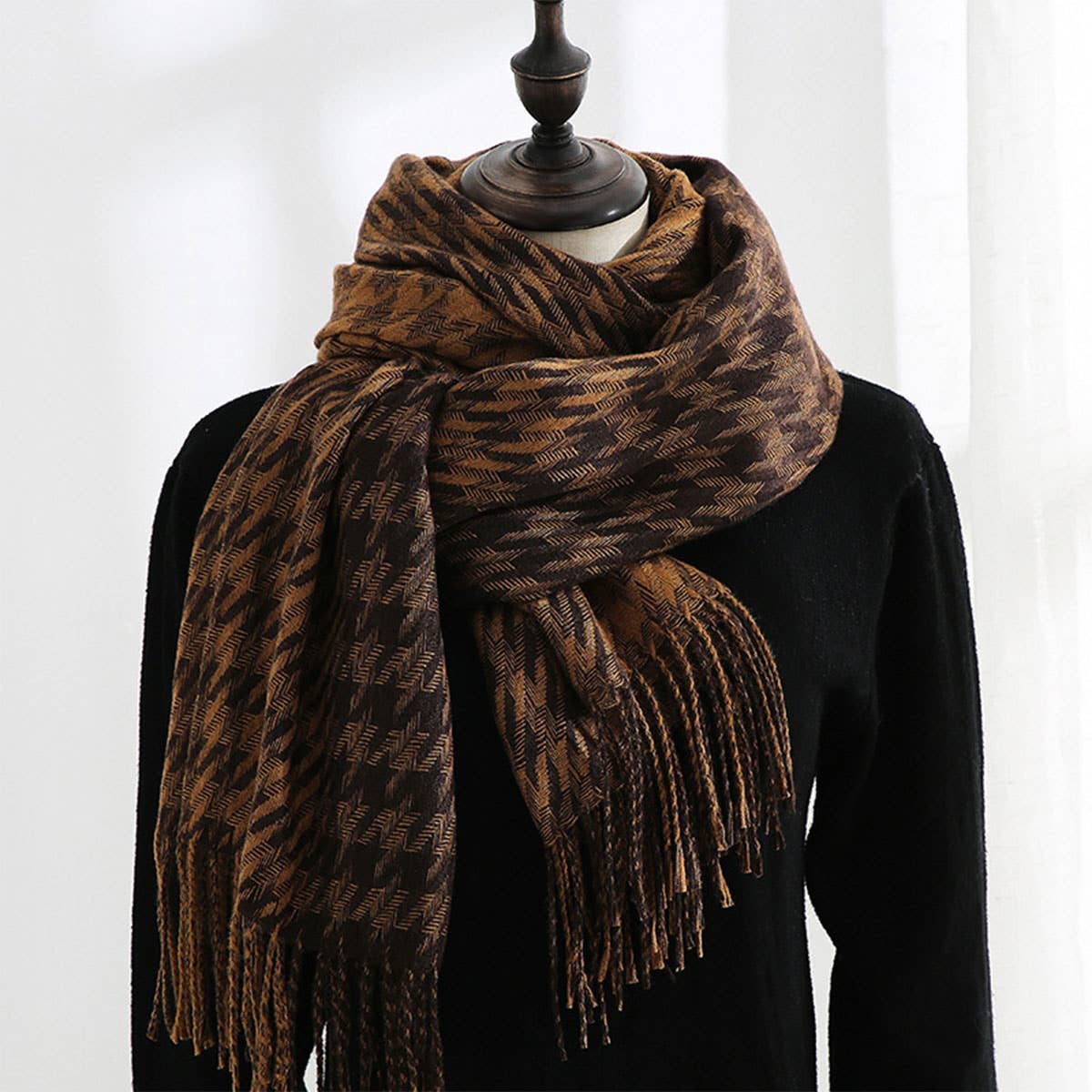 Plaid Winter Scarf-Soft Thickened Shawl for Women_CWASC0181