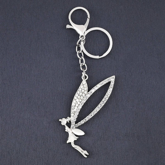 FASHION BUTTERFLY ELF DIAMOND KEYCHAIN PENDANT_CWAJE0964