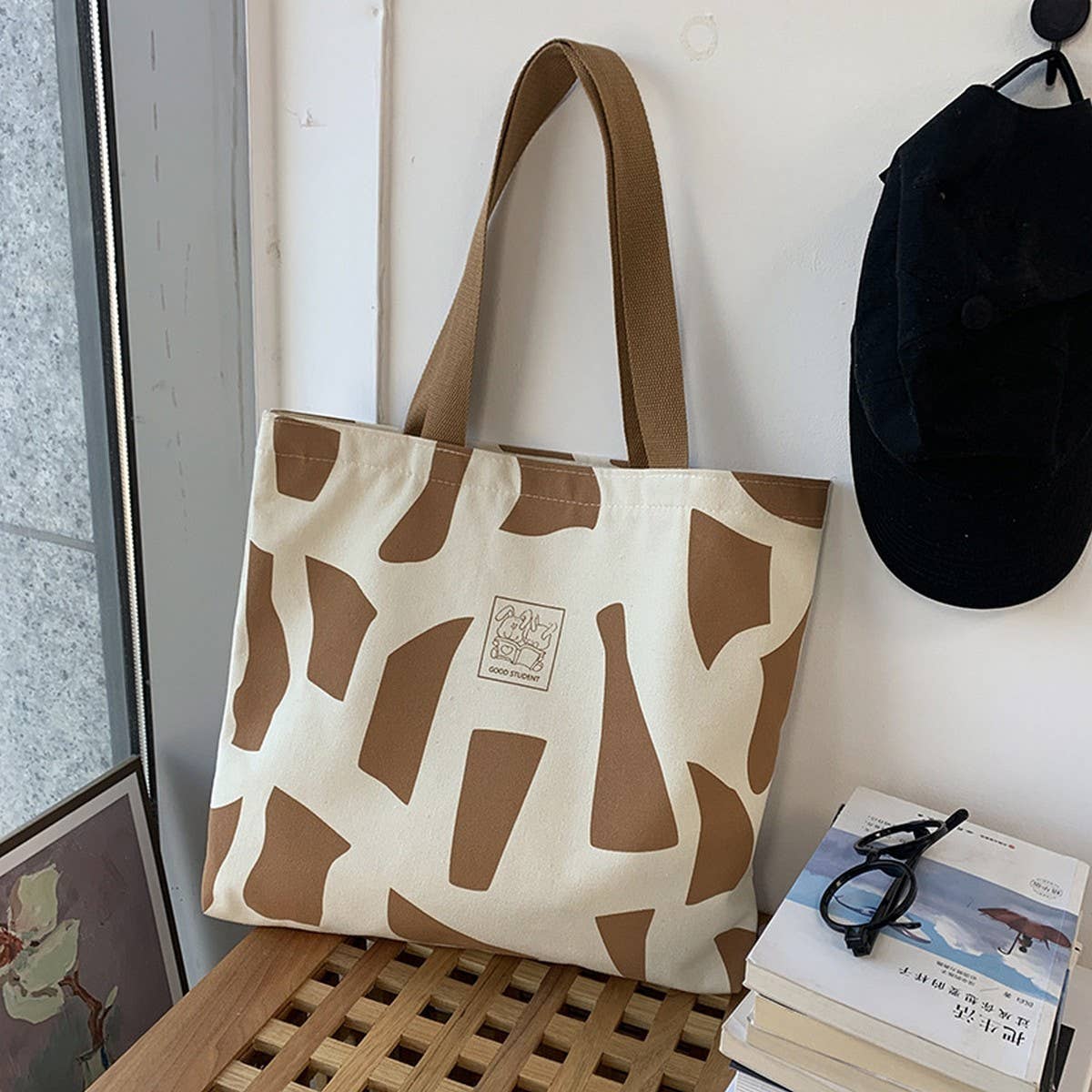 TOTE BAGS CANVAS WITH COLOR BLOCK STITCHING_CWAB2041