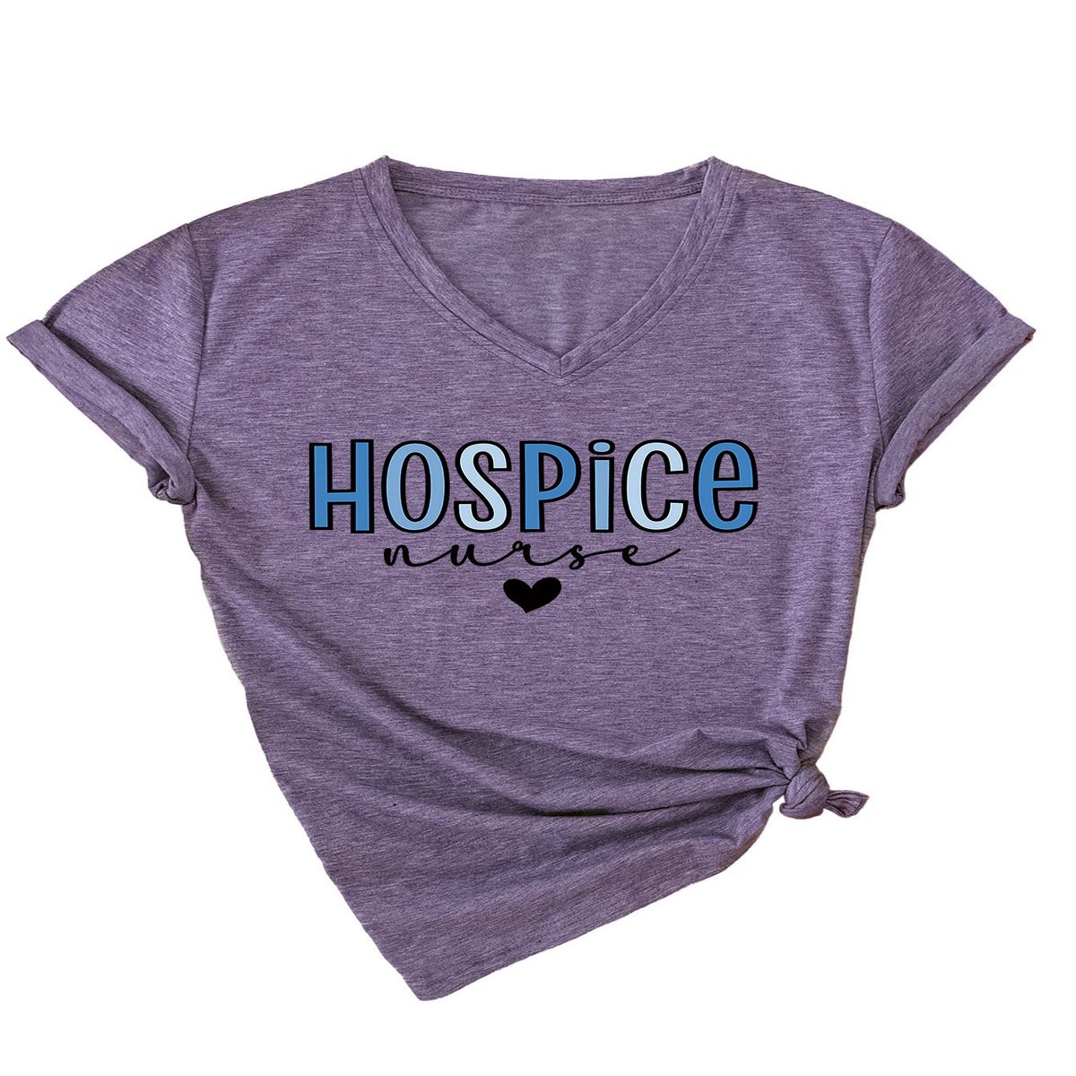 Heart Print V-Neck Tee ? Women¡¯s Casual Loose