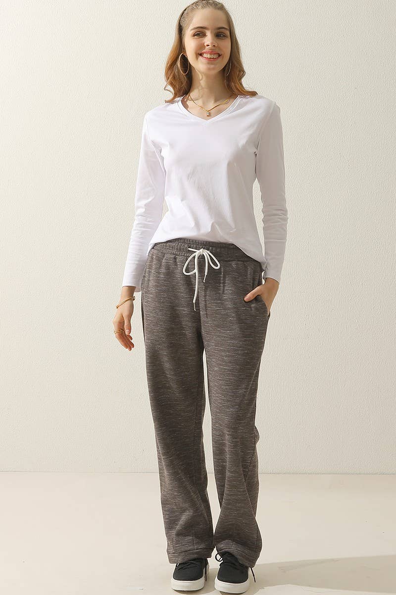 CWBLP392_HIGH WAISTED STRAIGHT WIDE LEG LONG SWEATPANTS