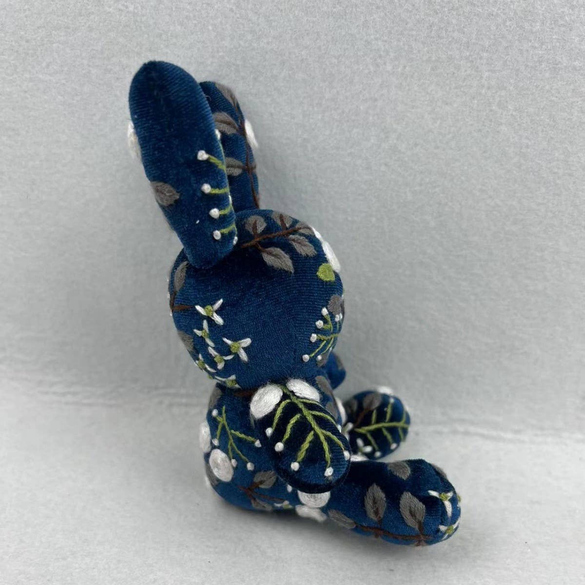 Hand Embroidered Rabbit Plush Doll Animal Figurine