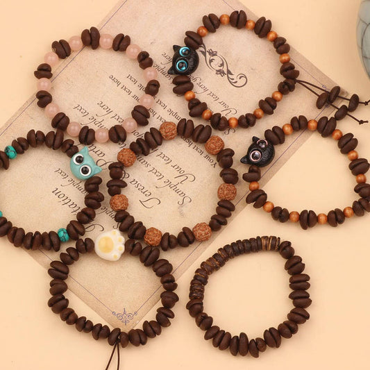 CREATIVE CARTOON HANDMADE COFFEE BEAN BRACELET