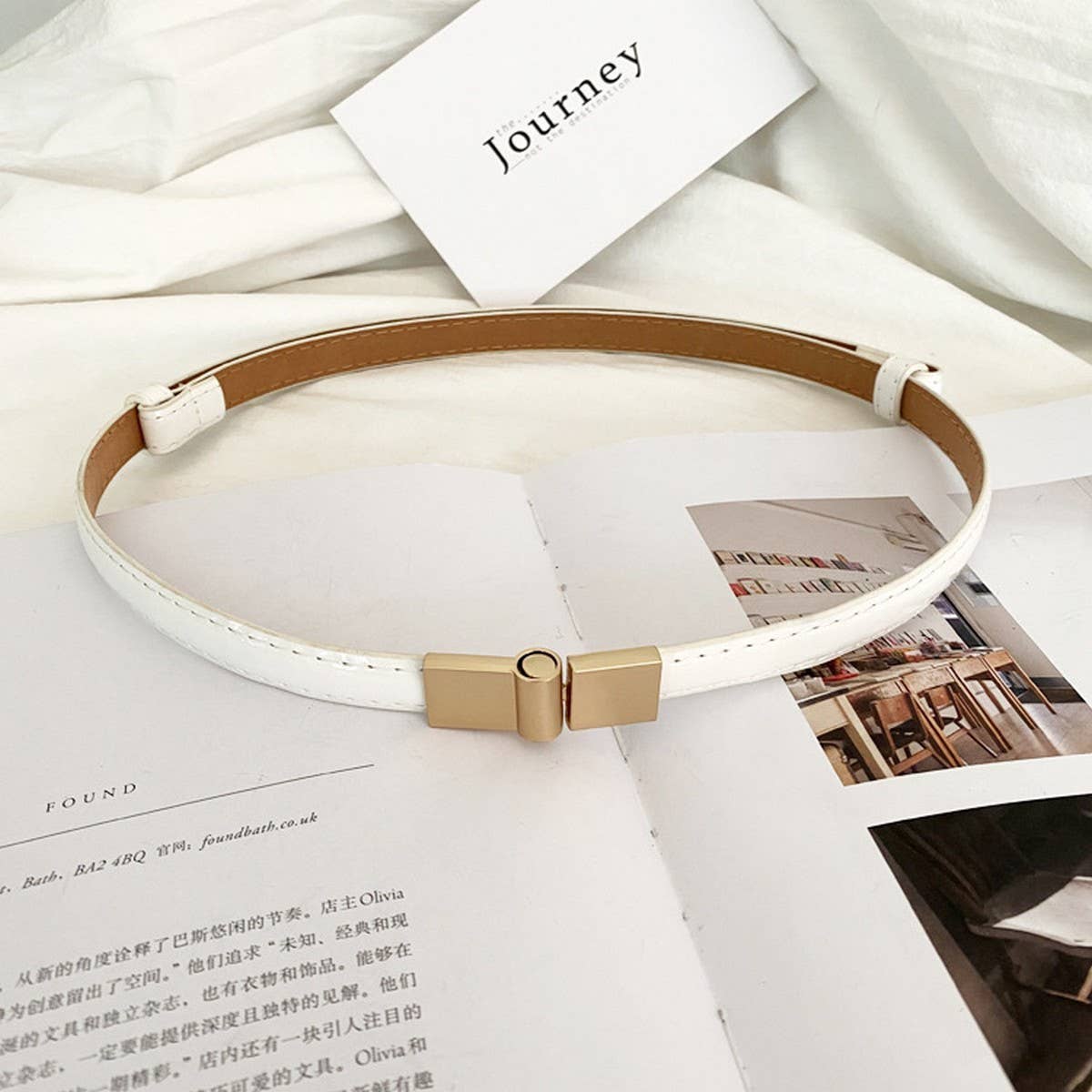 SIMPLE AND VERSATILE GOLD BUCKLE SWEATER BELT_CWABE0669