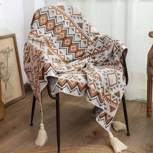 KNITTED BOHEMIAN SOFA BLANKET