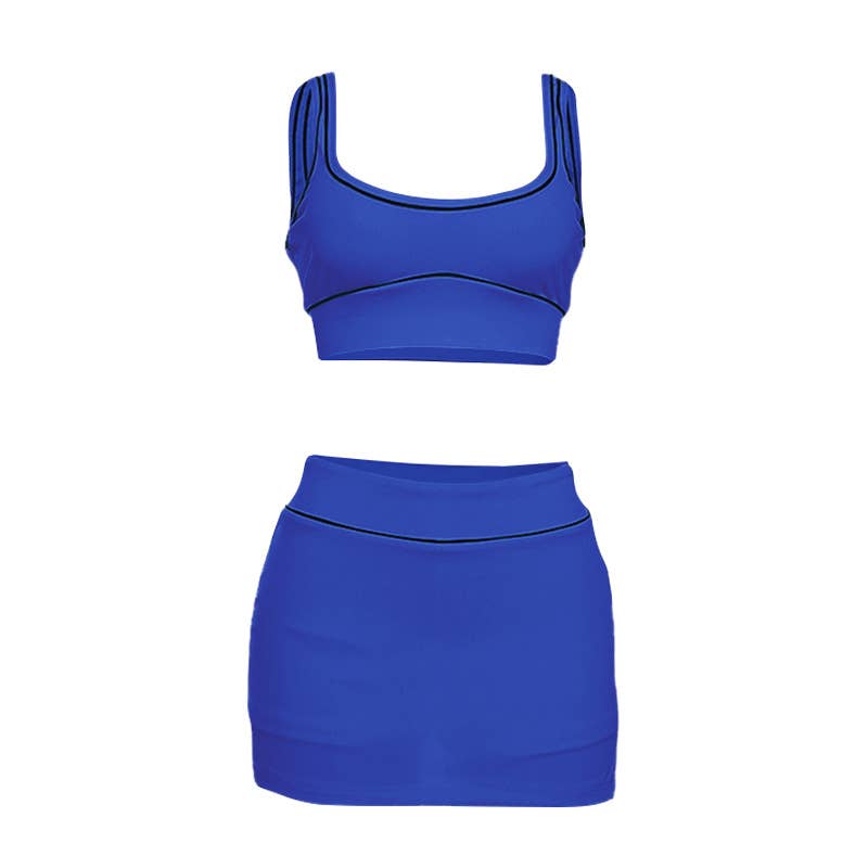 Sexy Crop Tank and Bodycon Skirt Sports Set