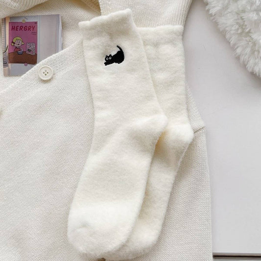 WOMEN'S WARM CUTE CAT SLEEPING HOME SOCKS