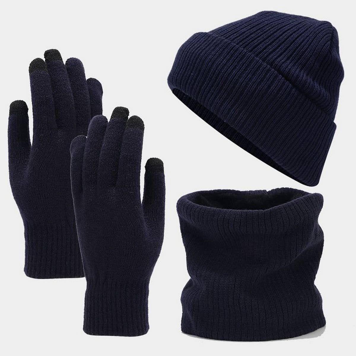 CASUAL HAT SCARF AND GLOVES THREE-PIECE SET_CWAH1625