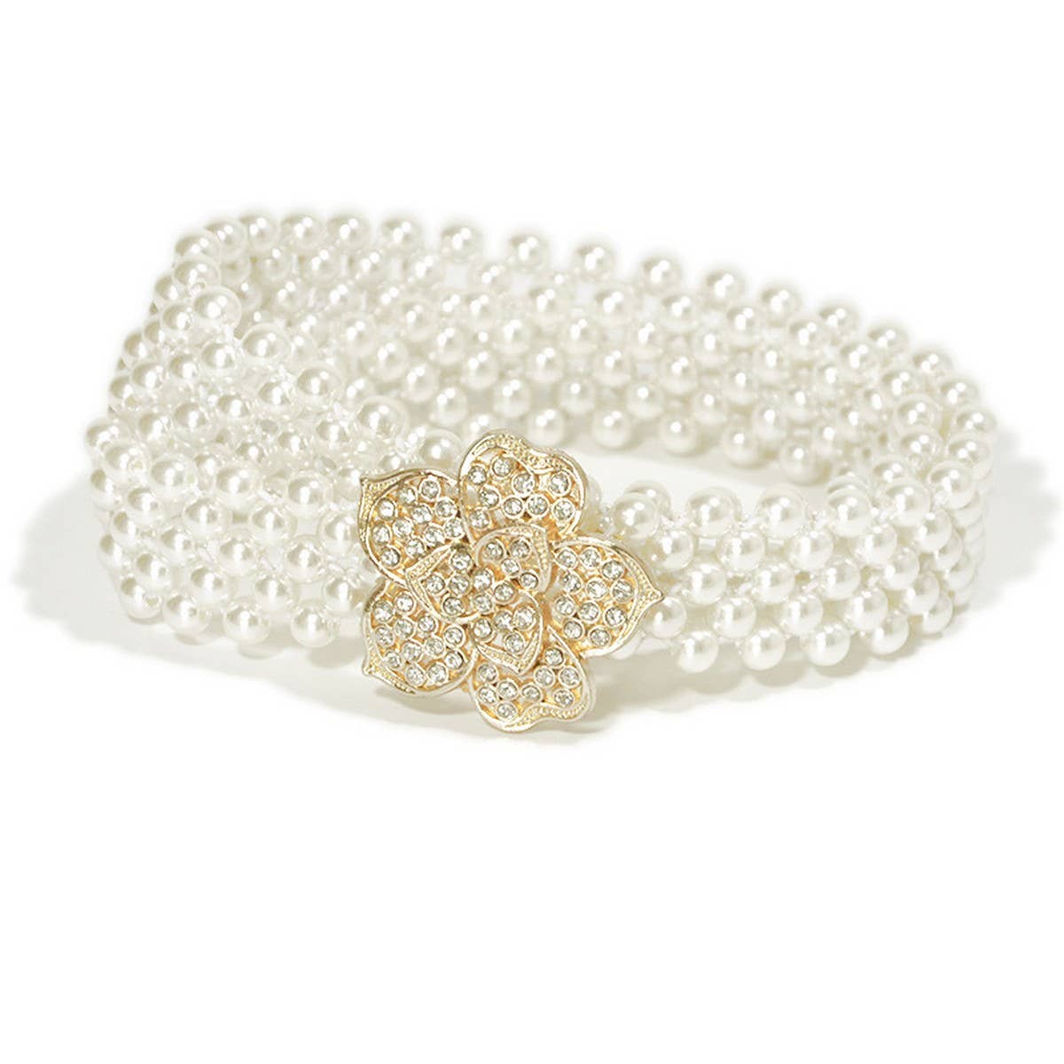 CASUAL WOMEN'S STRETCH COTTON PEARL WAIST CHAIN_CWABE0512