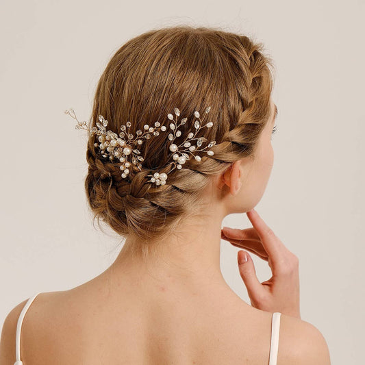 RHINESTONE PEARL BRIDAL HAIR ACCESSORIES SET