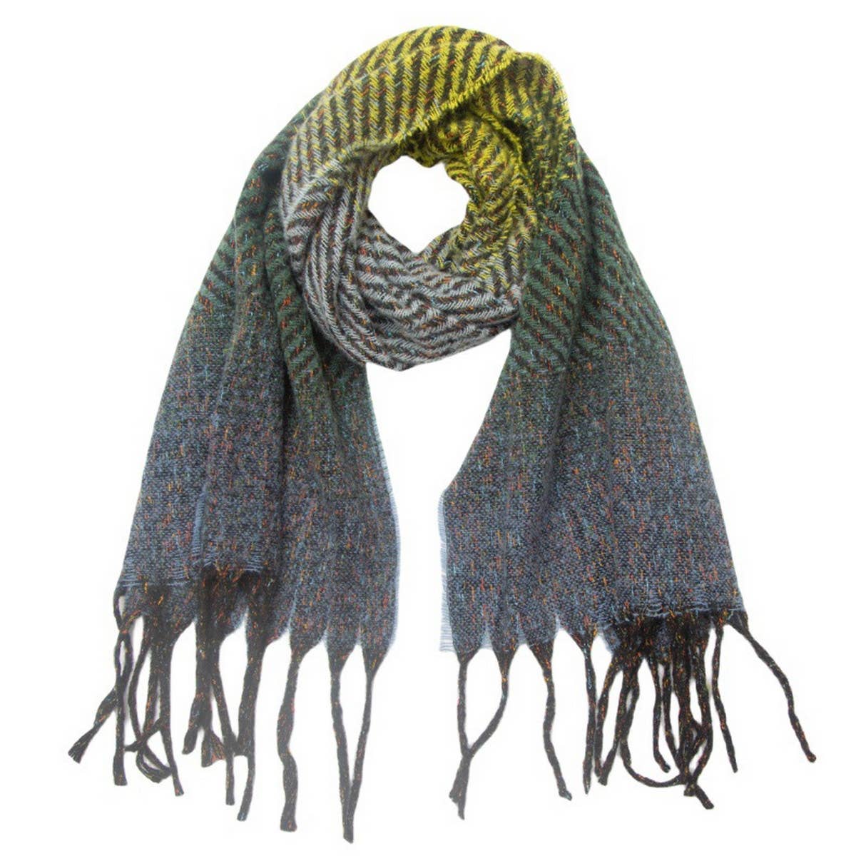 Gradient Tassel Scarf for Women - Winter Shawl