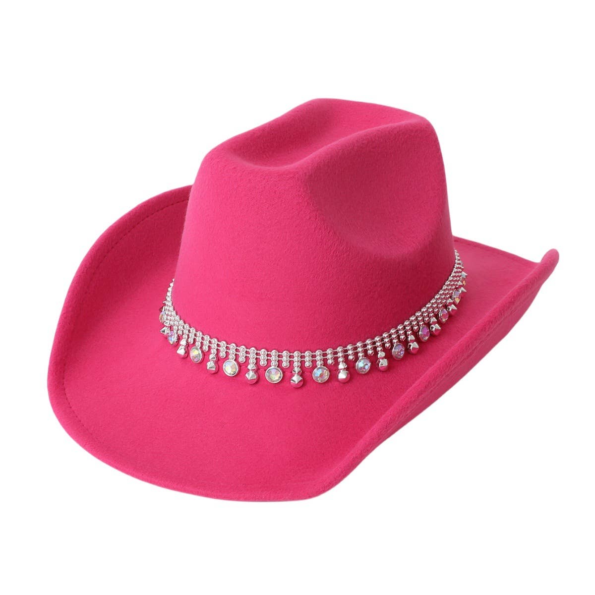 Unisex Western Cowboy Hat with Colorful Rhinestones_CWAH3644