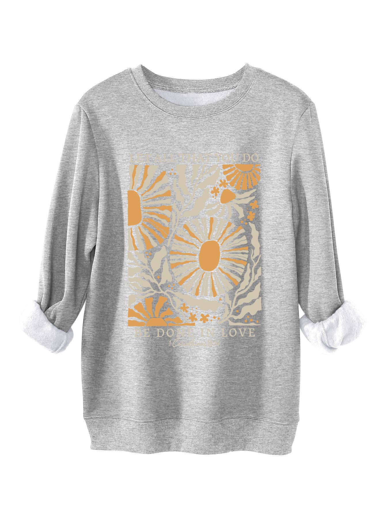Fashion printed loose round-neck pullover hoodie