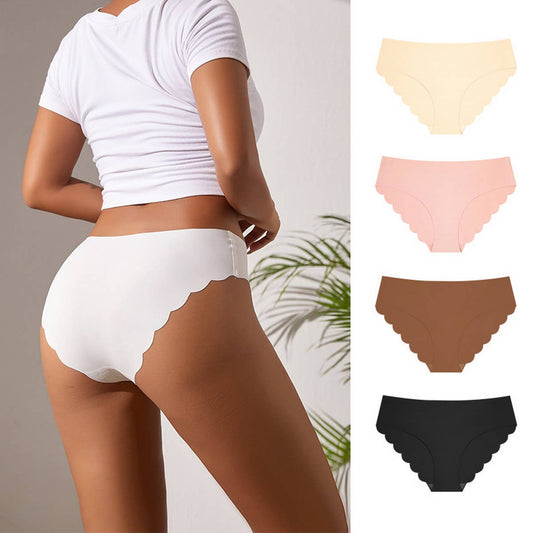 SEAMLESS ICE SILK WAVY LACE UNDERWEAR
