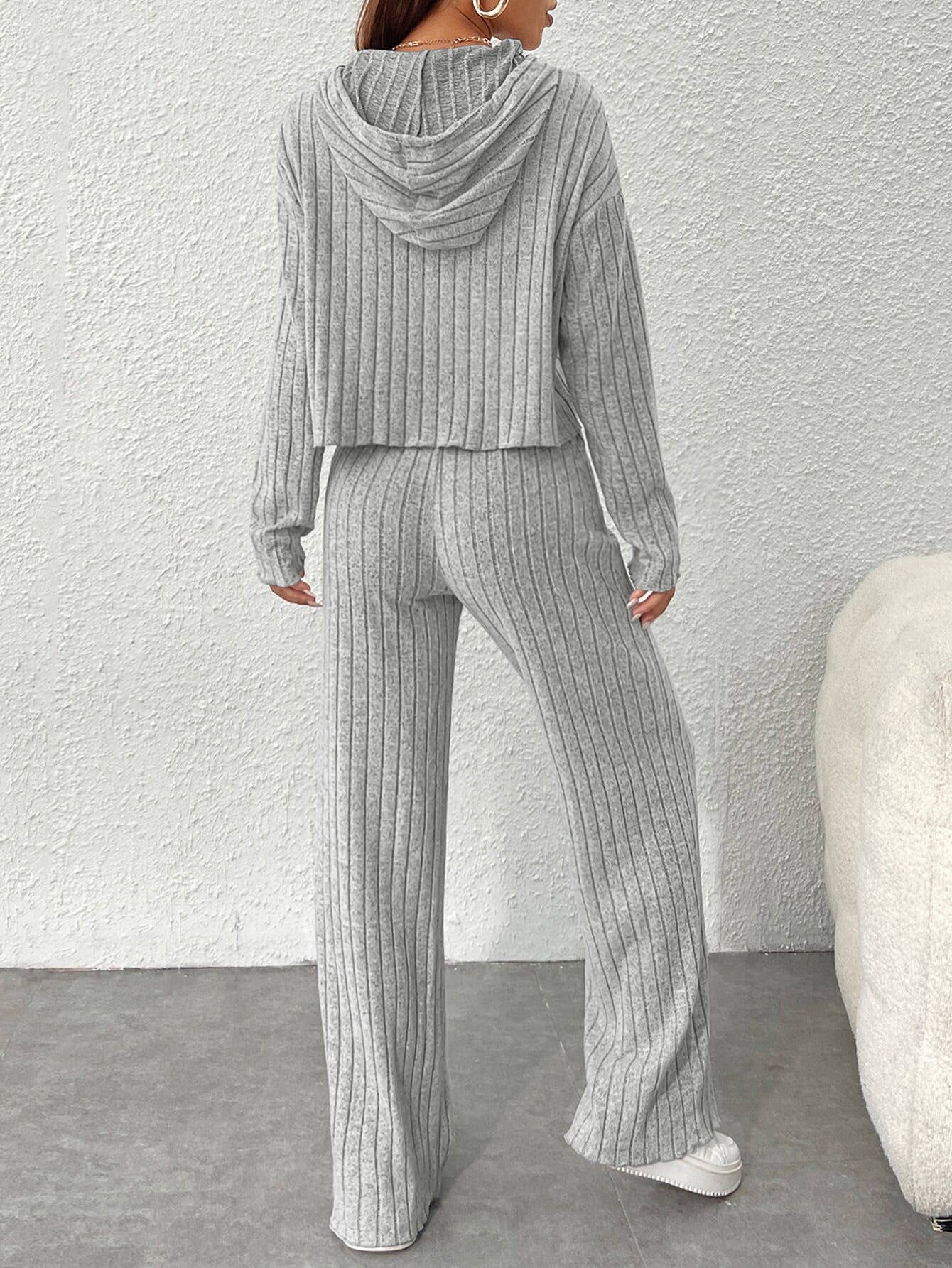 HOME SOLID COLOR LAZY FEELING TWO-PIECE SET