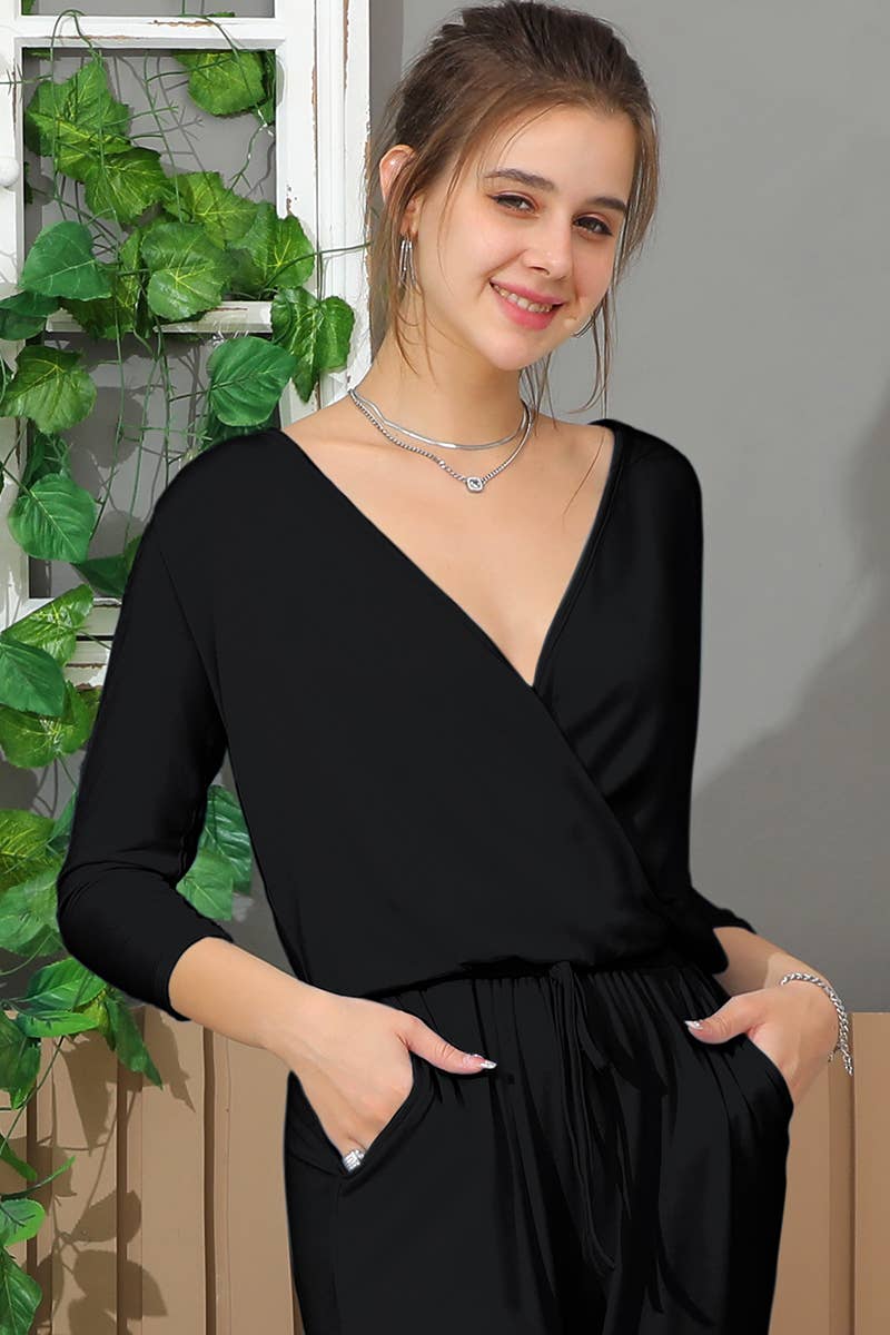 SOLID V NECK TOP JUMPSUIT_CWSJS216