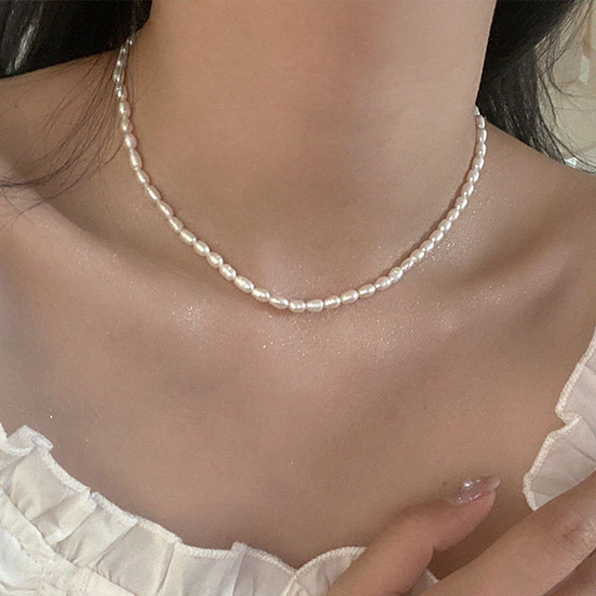 French retro freshwater pearl series necklace