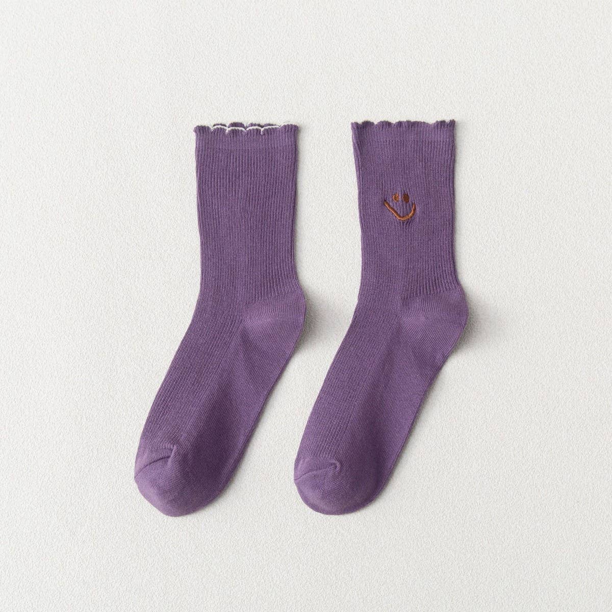 NEW STYLE CARTOON SMILEY FACE EMBROIDERED SOCKS_CWMS1406