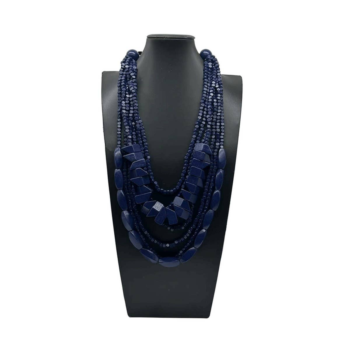 COLORFUL WOODEN MULTI-LAYERED LONG NECKLACE