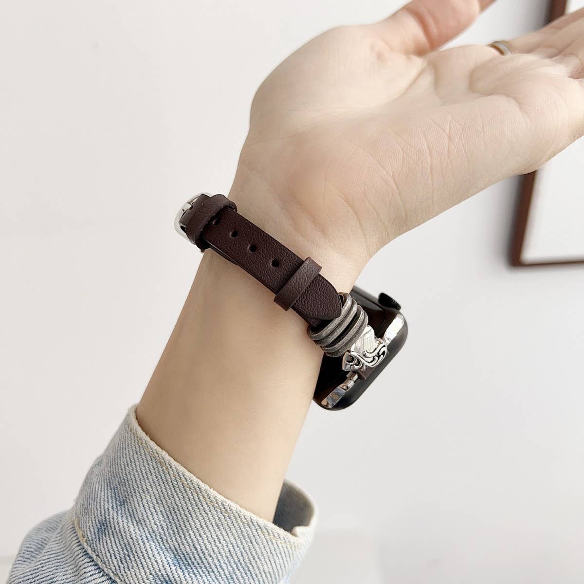 IWATCH9-1 14MM HEART LEATHER STRAP FOR APPLE WATCH