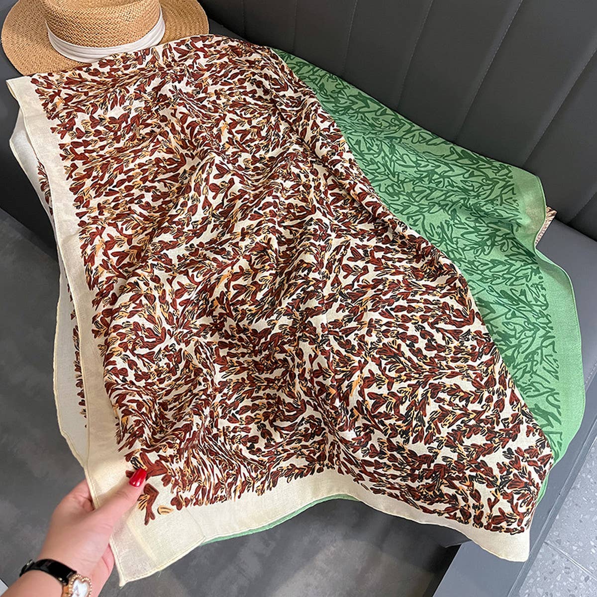 Plaid Cotton Linen Scarf ??Lightweight Wrap Shawl_CWASC0595