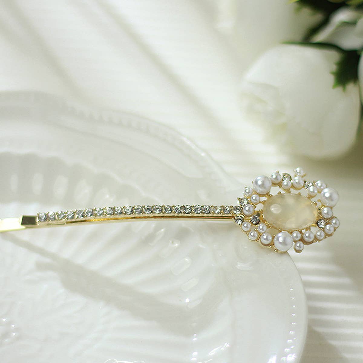 RETRO SIDE EXQUISITE RHINESTONE LEAF HAIR CLIP_CWAHA1225