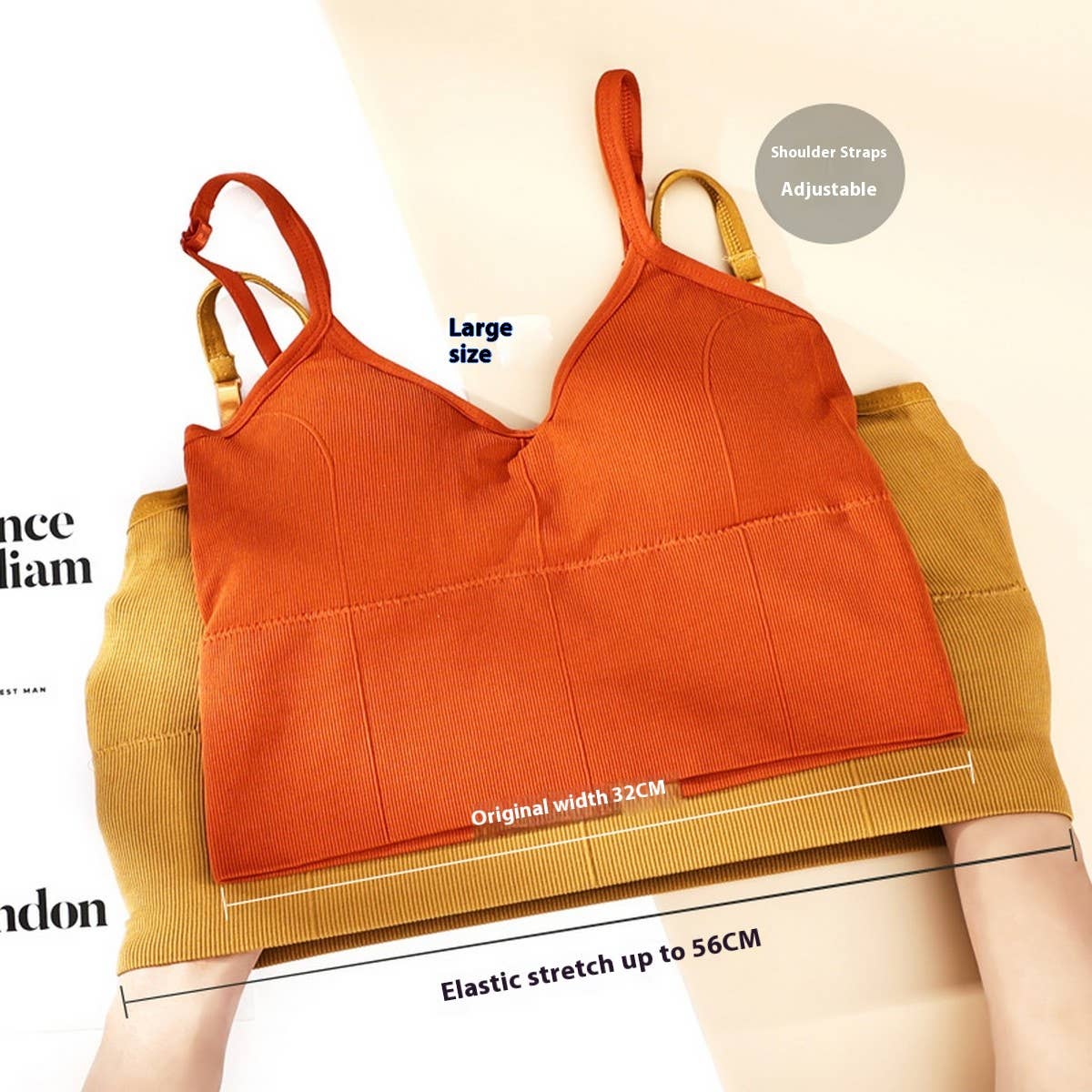 Plain Solid Color Basic Tank Top With Built In Bra_CWTTK0796